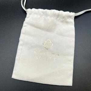 Kendra Scott Jewelry Dust Bag Beige Gray Gold Logo Drawstring Pouch